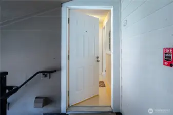 Front door of unit.