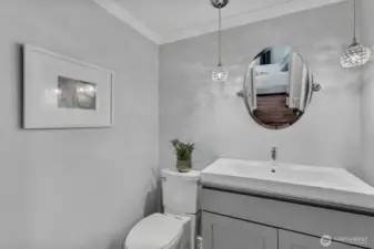 Newly updated powder room
