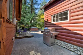 Patio area between the main cabin and studio.