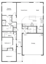Artist Rendering 1630 - 1-Story Floor Plan.