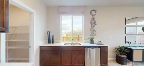 Photo is of a model home in another KB Home location; options and colors may vary based on your selections. Depictions of home, layout, location or other features/options, colors and color scheme, materials, fixtures, etc. are for showing purposes only and may not be included in the purchase price and availability may vary.