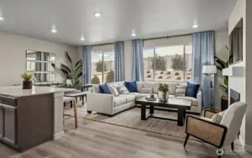 Photo is of a model home in another KB Home location; options and colors may vary based on your selections. Depictions of home, layout, location or other features/options, colors and color scheme, materials, fixtures, etc. are for showing purposes only and may not be included in the purchase price and availability may vary.