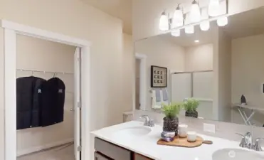 Photo is of a model home in another KB Home location; options and colors may vary based on your selections. Depictions of home, layout, location or other features/options, colors and color scheme, materials, fixtures, etc. are for showing purposes only and may not be included in the purchase price and availability may vary.