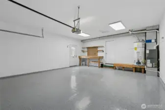 Recently updated garage floors with new epoxy.