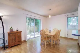 Dining area accesses rear yard