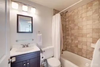 Full bath on upper level