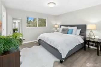 Private primary retreat with updated en-suite bath.