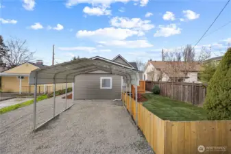 Off the Alley, you have parking for 2 along with a fully fenced  backyard with new landscaping.