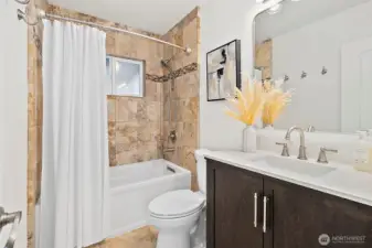 Full bath located upstairs.