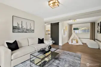 Multi purpose downstairs bonus space.