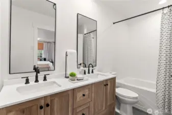 Primary bathroom with gorgeous double vanity!