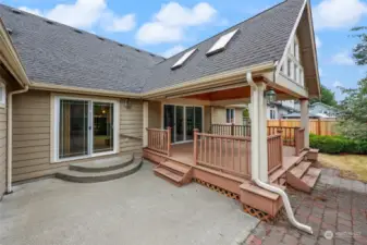 Covered deck and an uncovered patio