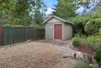 Storage shed in back yard