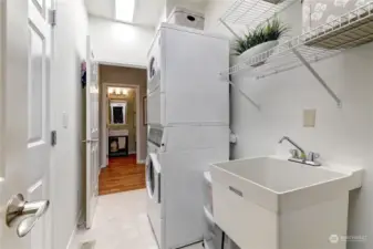 Laundry room with sink and tons of storage