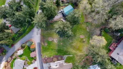Aerial view of the lot