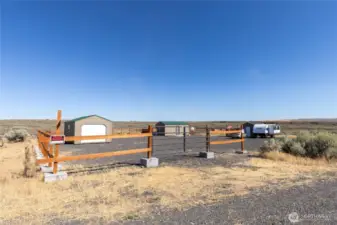 Fenced in area from the road