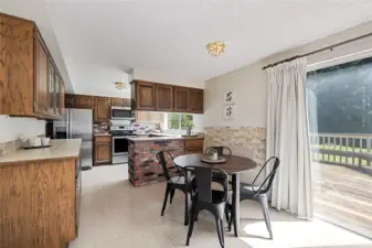 Spacious eating area with plenty of room to expand kitchen