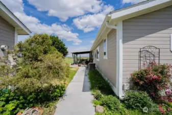 Pathway between house and shop