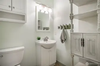 Half bath just off the garage.