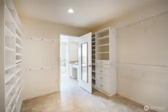 Roomy walk-in closet