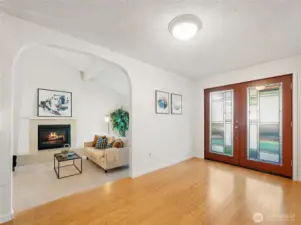 Freshly painted throughout, the grand entryway welcomes you with its spacious layout and effortless flow into the formal living room—creating an inviting and elegant first impression.