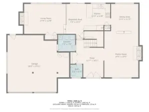 The main floor provides seamless flow between formal and casual living spaces, complete with a generous kitchen, two dining areas, a cozy living room, and a large family room—plus laundry, a powder bath, and direct garage access for convenience.