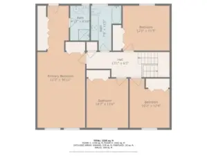The upper floor offers a well-designed layout featuring a spacious Primary Suite with ensuite bath and private access, along with three additional bedrooms and a full guest bathroom—perfect for flexible living and everyday comfort.