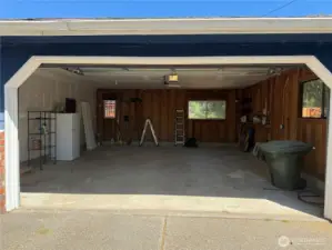 Large two car garage, room for a shop area.