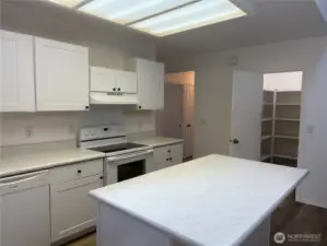 Large island and pantry.  All appliances included.