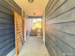 Opens to the backyard and large side deck. Also access to garage and basement.