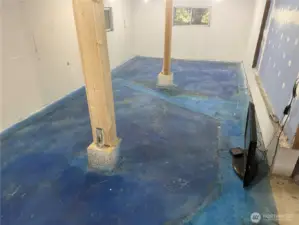 Unfinished basement, could be a rec room or many other uses.