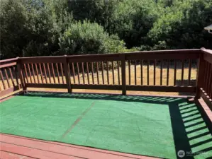 Backyard large deck.