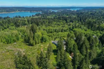 The trees standing near the perk holes are on this property. By removing them the view will be opened up nicely.