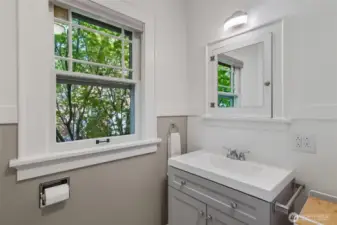Unit B upstairs full bathroom, completely updated.