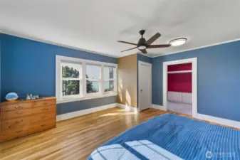 Unit A main bedroom, with more bay views.