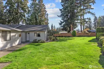 side yard of home