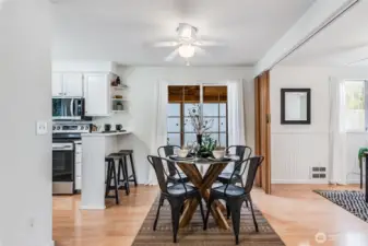 Convenient access to the back yard through the dining area.