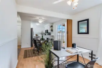 Keep the room open for a bigger dining space or...