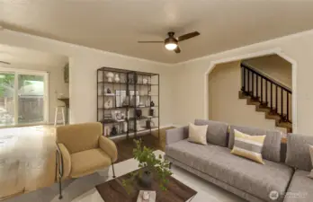 Virtually staged living room -