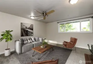 Virtually staged bonus room -