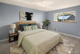 Bedroom 1 virtually staged for inspiration.