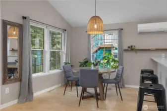 Dining area is filled with natural light and positioned perfectly just off the kitchen.