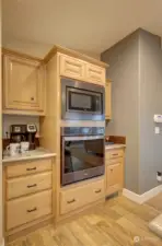 Stainless steel built-in microwave and oven