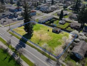 Zoned Central Business District, allowing for retail or service oriented business or mix use. Blue boundary lines are approximate. Buyer to verify to their own satisfaction.