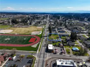 Commercial development opportunity in the heart of Yelm. 0.56 acres on main highway with 119ft of road frontage.