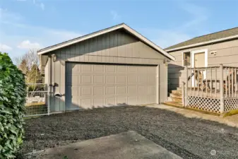 The 520 sq. ft. garage has power plus additional parking out front.