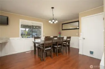 Large dining room off kitchen