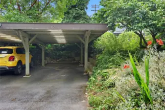 This is your covered parking area - #12.  Easy to stack two cars here