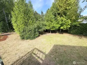 View from the deck of the side yard.