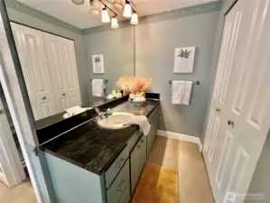 Primary vanity with more storage space.